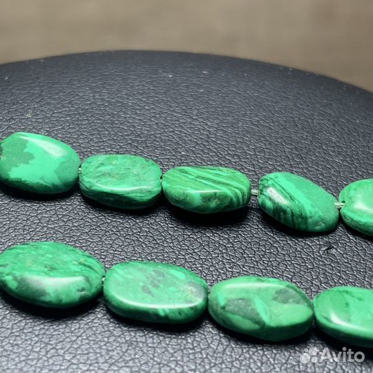 Винтажное Ожерелье Малахит Зелёные Бусы Ретро
