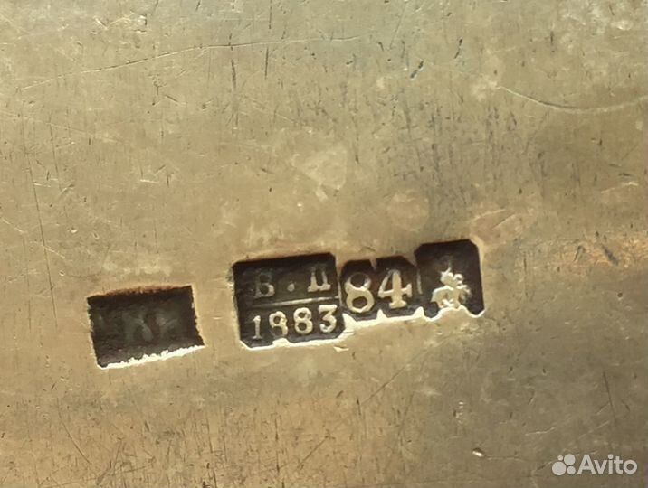 Половник старинный серебро 84 проба 1883 год