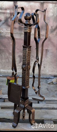 Каминный набор - 4 предмета на стойке