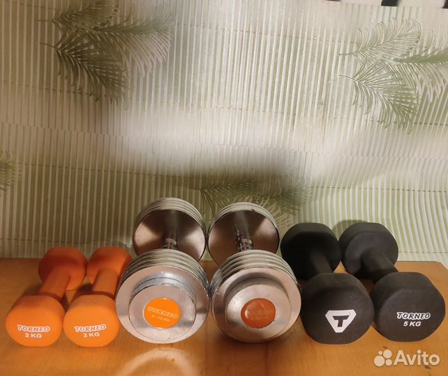 Гиря 16кг, гантели 2кг, 5кг, 10кг
