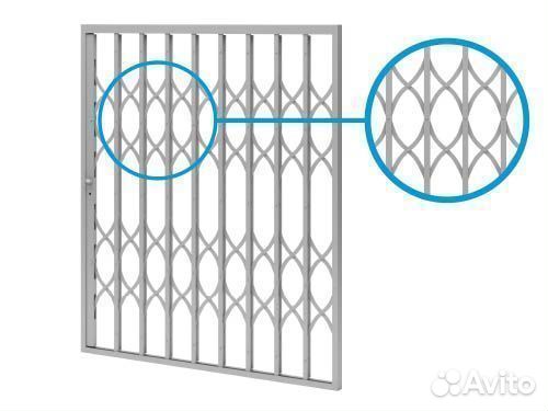 Решетка раздвижная металлическая Тип RR-4, ажурная