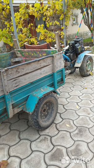 Мотоблок и тележка