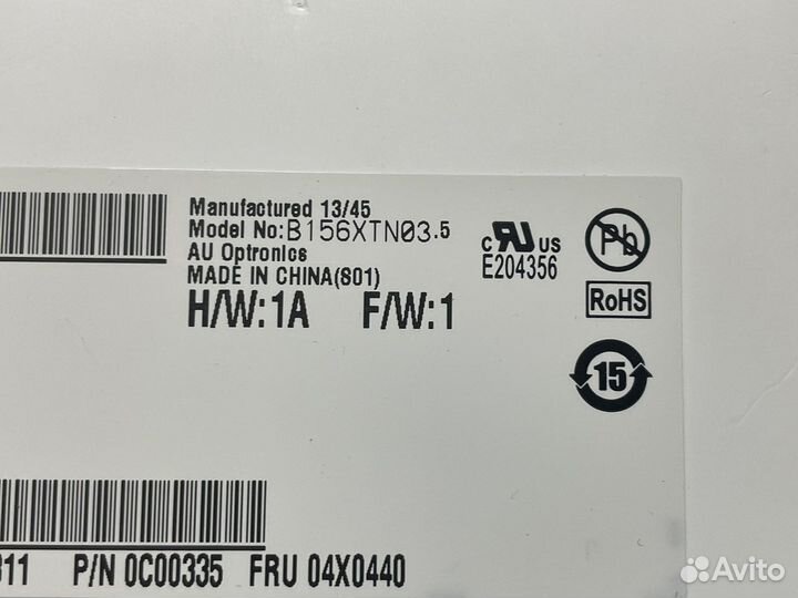 Матрица 15.6 slim 30 pin B156XTN03.5