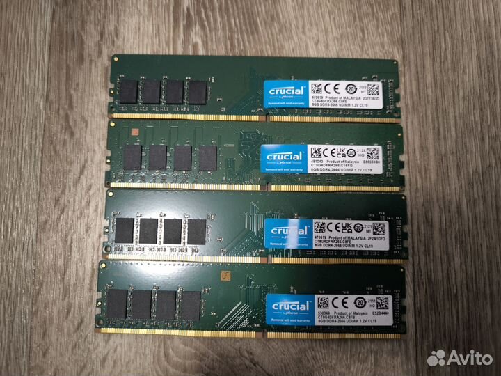 Оперативная память DDR4 8GB комплект 4 шт