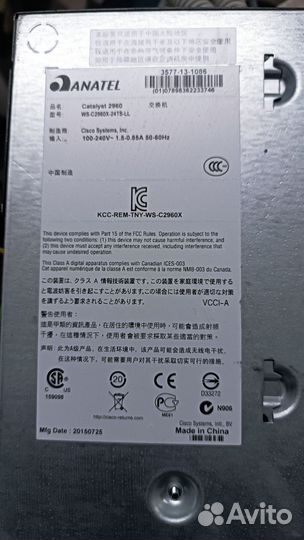 Коммутатор cisco catalist 2960 WS-C2960X-24TS-LL