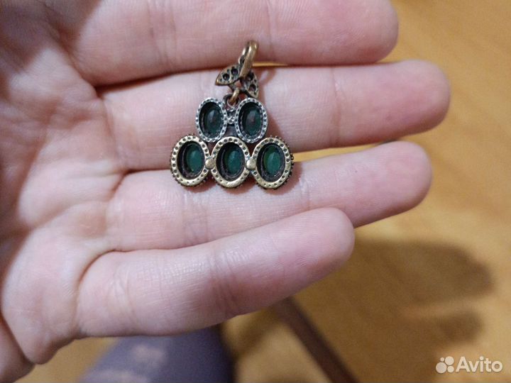 Серьги гвоздики кольцо подвеска комплект