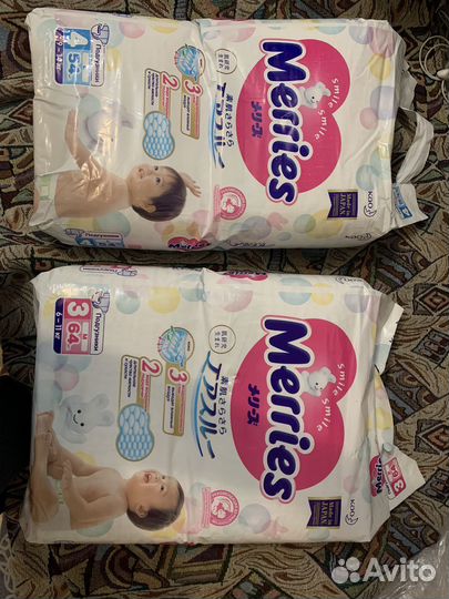 Подгузники merries 4,3 L,M