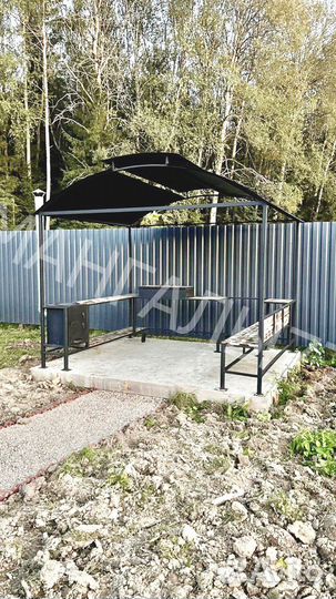 Мангал с печью под казан