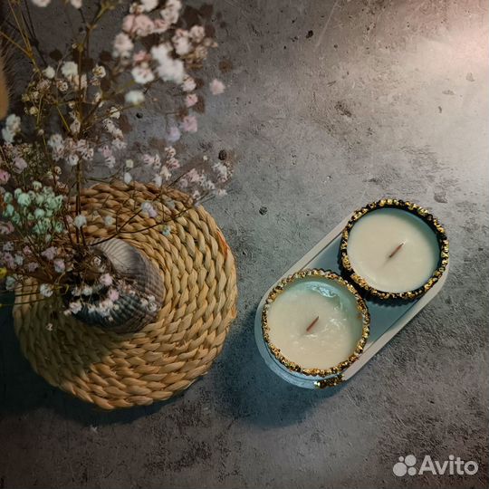 Набор ароматических свечей в гипсе