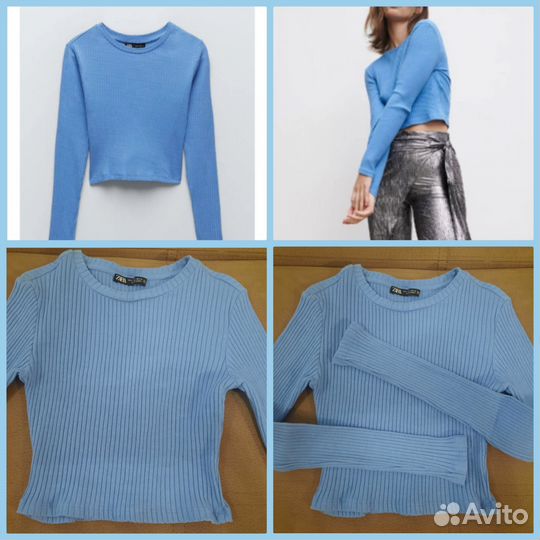 Zara укороченный лонгслив р.S