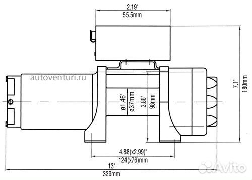 Лебёдка электрическая 12V Runva 3500A lbs 1588 кг