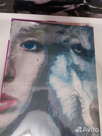 Алмазная мозаика на рамке