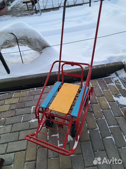 Детские санки с большими колесами