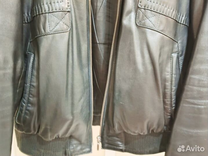 Кожаная куртка мужская 48 50