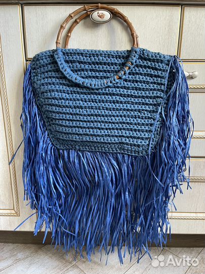 Новая сумка вязаная ручной работы бахрома