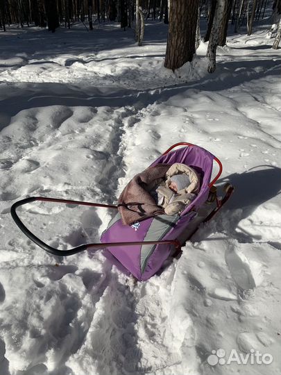 Детские санки nika с чехлом