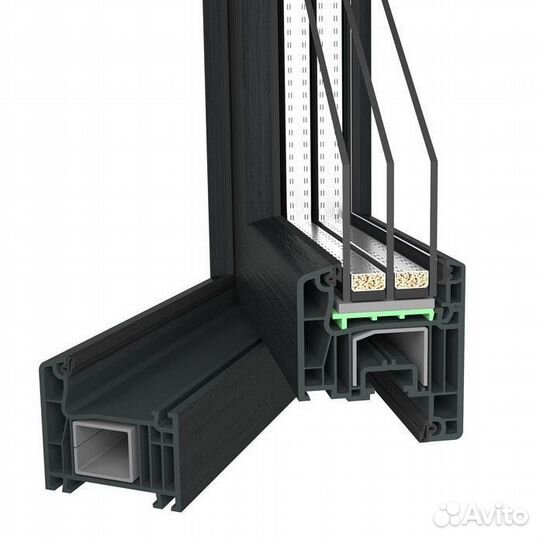 Пластиковые окна в цвете антрацит