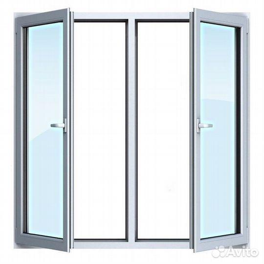 Окно пвх 3х камерное 1300х1400 2х створчатое