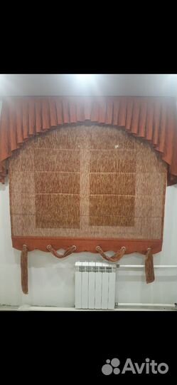 Римская штора с карнизом и ламбрекеном