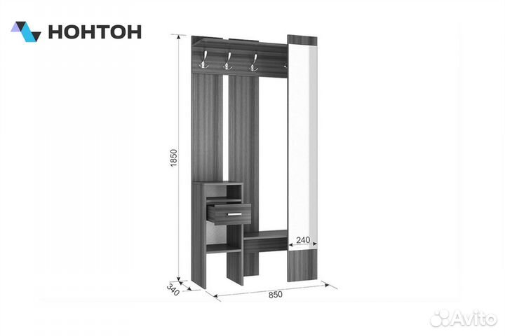 Прихожая Агата белый рамух