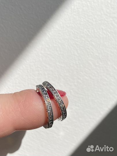 Серьги кольца pandora