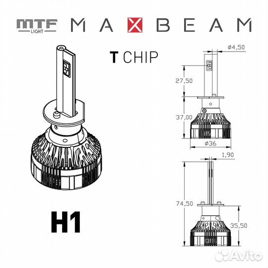 LED Светодиодные лампы MTF MaxBeam 12V H1