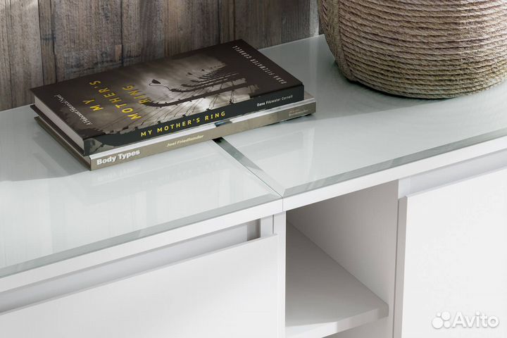 Модульная тв тумба с ящиками белая