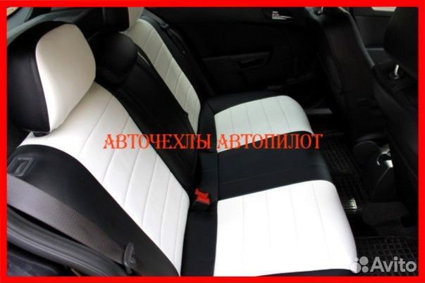 Чехлы Автопилот Opel Astra H из экокожи чёрно-белы