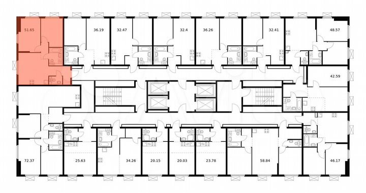 2-к. квартира, 51,7 м², 25/33 эт.