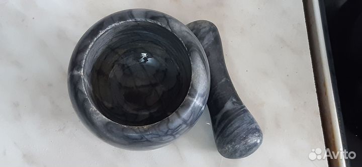 Ступка с пестиком мраморная