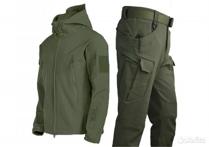 Брюки 3XL от костюма софтшел (олива)