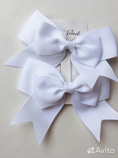 Бантики белые школьные Бант заколка