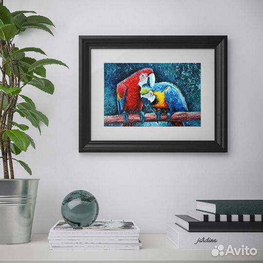 Картина маслом два попугая. Под заказ