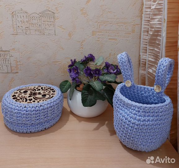 Вязанные шкатулки