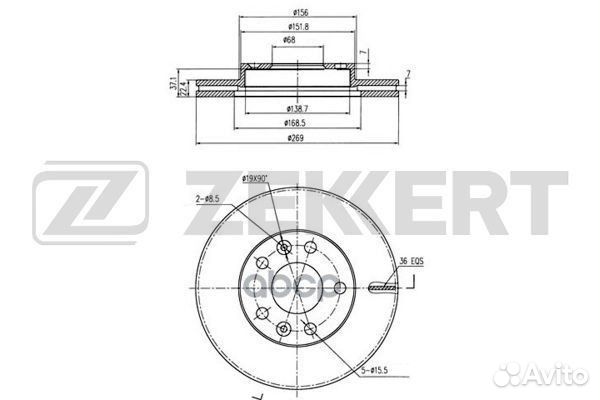 Диск торм. перед. Renault Duster 12- bs-5594 Ze