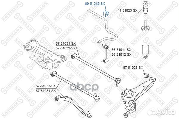 89-51012-SX втулка стабилизатора заднего Hyund