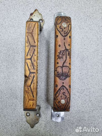 Ручки дверные СССР. Дерево - металл. 2 штук