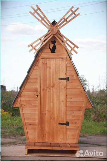 Уличный туалет деревянный Ш323