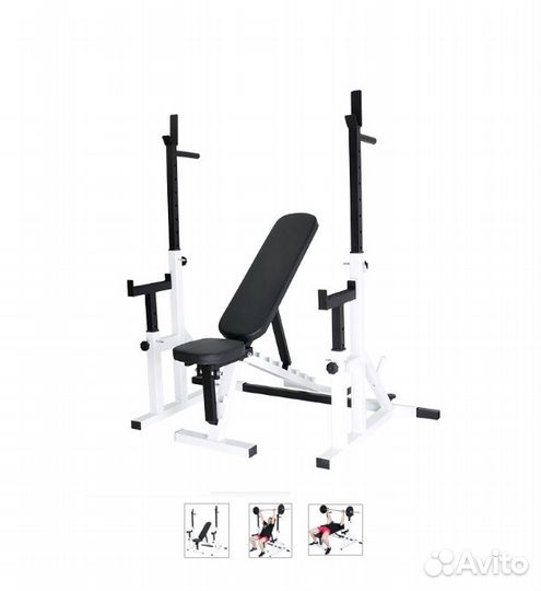 Стойка для штанги с подстраховкой + скамья регулир