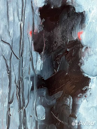 Картина маслом пейзаж зима вечер