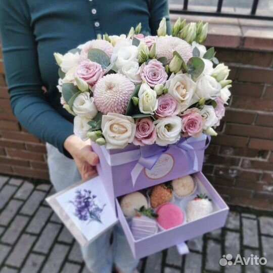 Клубника в шоколаде, Шкатулка с цветами