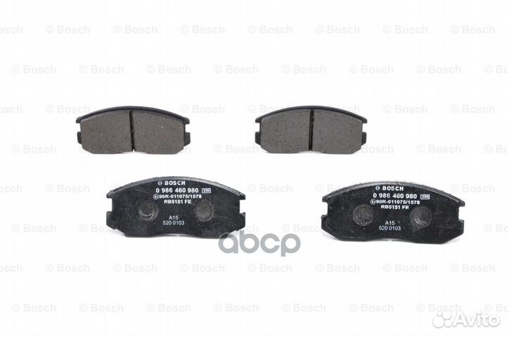 Колодки тормозные дисковые перед 0986460980 Bosch