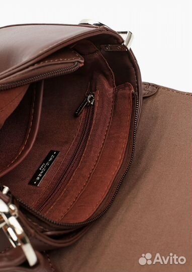 Женская кожаная коричневая сумка David Jones