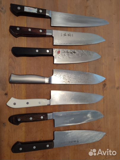 Японские ножи кованые, дамаск, ламинат, мисоно