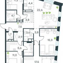 5-к. квартира, 119,5 м², 26/26 эт.