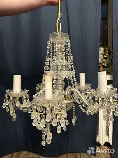 Хрустальная люстра СССР винтажная