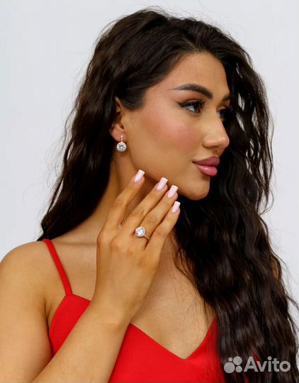 Комплект серьги и кольцо