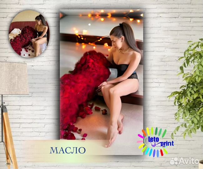 Портрет по фото на холсте