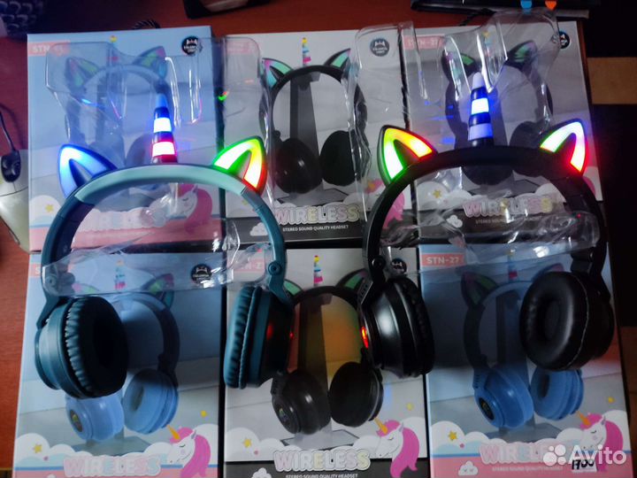 Детские наушники STN27 / светящиеся единорог