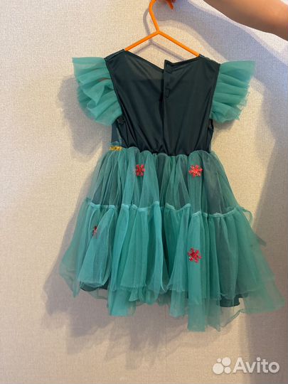 Платье новогоднее, зеленое для девочки